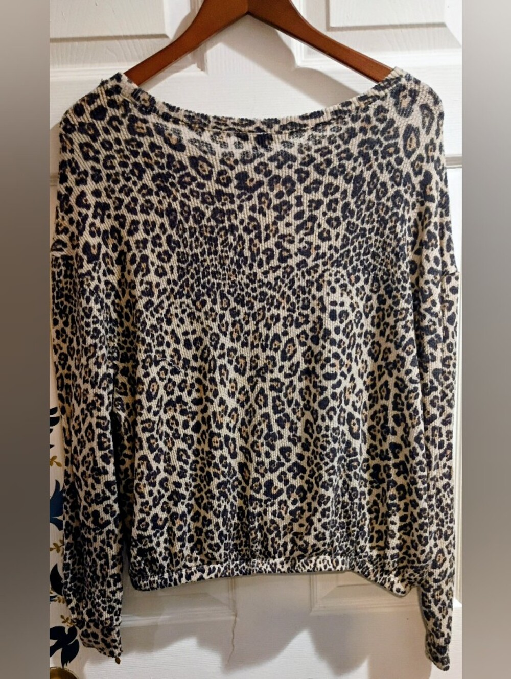 Derek Heart Leopard Print Women's Oversized Top